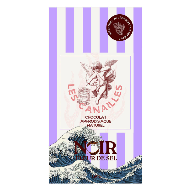 Chocolat noir fleur de sel Tablette 100g pour un équilibre entre cacao intense et douceur salée