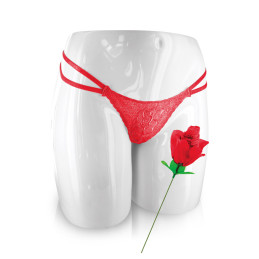 Rose surprise avec petite culotte, idée cadeau coquine et raffinée