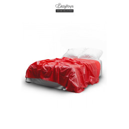 Drap vinyle rouge imperméable et lavable pour séances de plaisir intenses