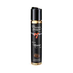 huile de massage chocolat, comestible, relaxante et aphrodisiaque pour des massages sensuels.
