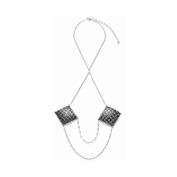 Caches tétons avec chainette de cou bijou de peau discret et sophistiqué pour soirées coquines effrontées