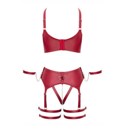 Ensemble BDSM bordeaux création bordeaux mat rehaussée de détails métallisés pour allure dark et élégante