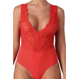 Body rouge Evalie tenue rouge pensée pour soirée coquine, mise en scène ou tenue de scène très sensuelle