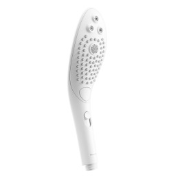 Pommeau de douche 2‑en‑1 blanc stimulant par jet d’eau pour massage doux et stimulation clitoridienne