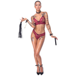 Ensemble 7 pièces Fetish SM noir parfait pour nuits de domination intense