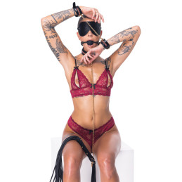 Ensemble 7 pièces Fetish SM noir favorisant plaisirs SM raffinés et osés