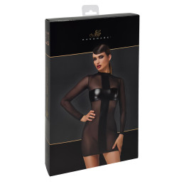 Mini robe tulle et wetlook Crossfire F369 - Noir Handmade