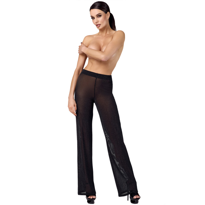 Pantalon en maille pailletée Onyx F374 au drapé transparent féerique