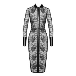 Robe fourreau Noirelle F376 sublimant silhouette avec wetlook chic