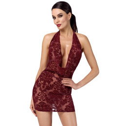 Mini robe dos nu en tulle floqué Kink Royal F385 au décolleté drapé