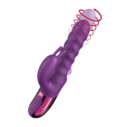 Vibro Swirl Rabbit Thrusting Vibrator aux rotations puissantes 360°