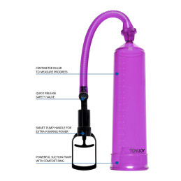 Pompe à pénis ToyJoy Power Pump violet idéale pour des érections gonflées durables