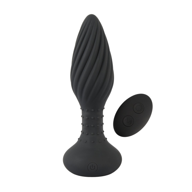Plug anal vibrant et rotatif télécommandé Anos pour spirale massante intense