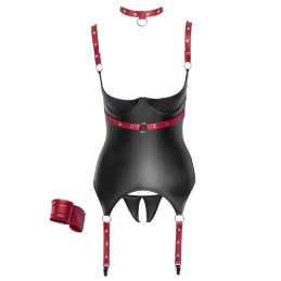 Ensemble ouvert collier menottes Cottelli BONDAGE lingerie contraintes