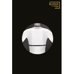 harnais de corps Clara, design sexy et ajustable, style fetish élégant avec attaches coulissantes derrière le cou et au dos