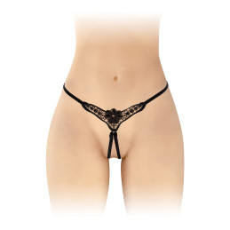 String coquin Danuta noir motif fleuri minimaliste