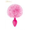 plug anal queue de lapin rose avec pompon en fourrure