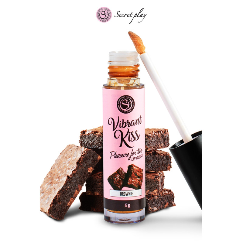 Brillant lèvres stimulant brownie pour sexe oral vibrant gourmand