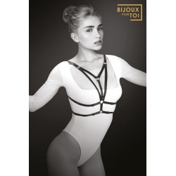 harnais laura buste décolleté fetish noir ajustable