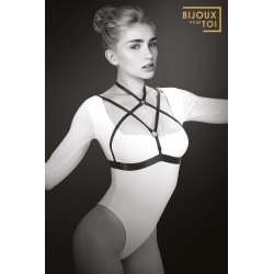 harnais alyssa poitrine décolleté fetish noir ajustable