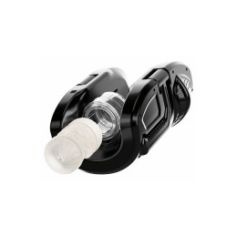 Masturbateur Premium automatique WYNE n°10 en gros plan, détail du manchon texturé et interface LED