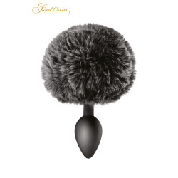 plug anal queue de lapin avec pompon en fourrure synthétique
