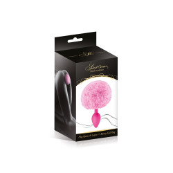 plug anal silicone rose avec pompon pour plaisir anal