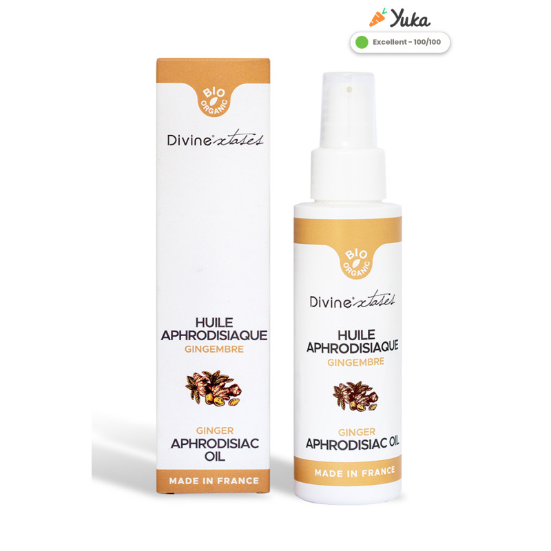 huile de massage aphrodisiaque bio divinextases 100% française flacon