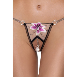 String ouvert Fleur brodée – Cottelli LINGERIE sublimant peau et broderie