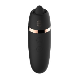 Stimulateur 2 en 1 avec langue vibrante – Rosy Gold explorant double stimulation clitoridienne