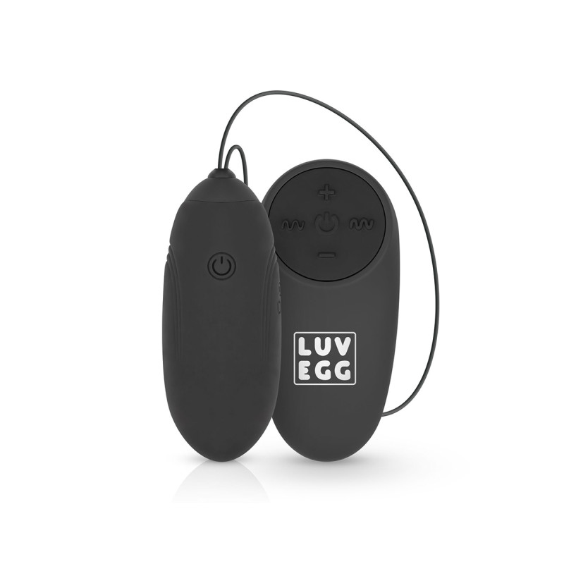 Oeuf vibrant télécommandé noir LUV EGG silicone soyeux étanche