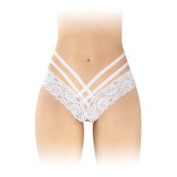 Tanga Anne blanc, lingerie élégante et audacieuse.