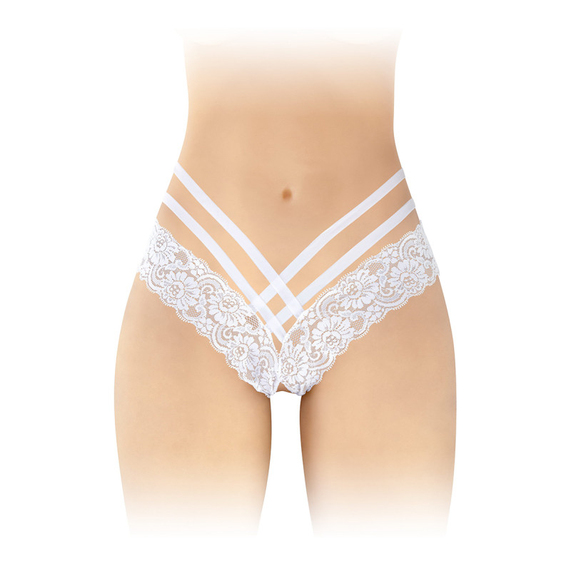 Tanga Anne blanc, lingerie élégante et audacieuse.