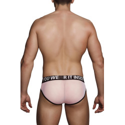 Slip homme Macho, dos en maille transparente sans couture.