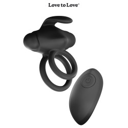 Cockring vibrant Mr & Mrs Vibe en silicone, double anneau.