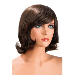 Perruque Victoria châtain,coiffure mi-longue élégante