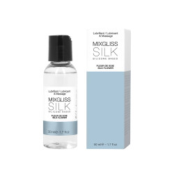 Mixgliss silicone Fleur de soie 50ml intime massage et lubrifiant texture soyeuse durable