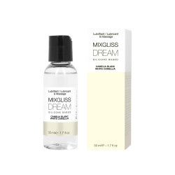 Mixgliss silicone Camelia blanc 50ml pour massage intime lubrifiant longue durée