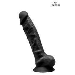 Gode double densité noir 23 cm Modèle 1 avec sa couleur noire profonde comme l'obsidienne.