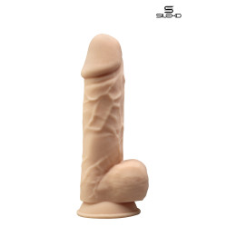 Gode double densité chair 21,5 cm Modèle 4 sa texture soft touch, imitant parfaitement la peau.