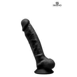 Gode double densité noir 17,5 cm Modèle 1 et sa ventouse, une force discrète prête à être révélée.