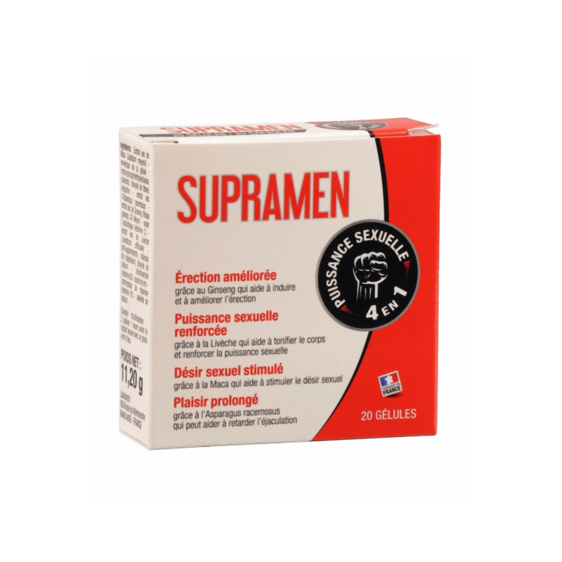 Supramen 20 gélulesAphrodisiaque  la réserve pour une force masculine inépuisable.