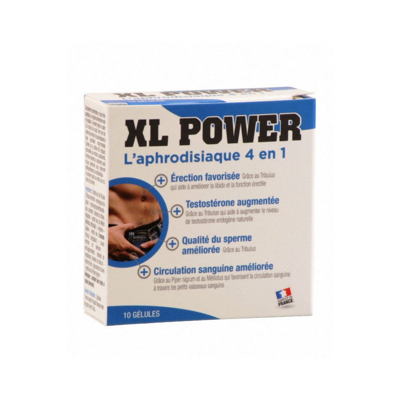 XL Power 10 gélules Aphrodisiaque pour libérer la puissance d'un torrent de virilité.