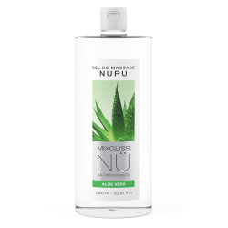Gel massage Nuru Aloe Vera 1 litre Grand format pour des massages prolongés.