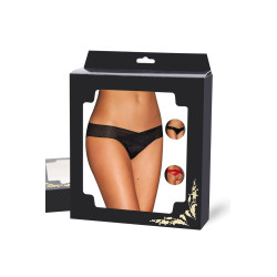 Culotte ouverte noire Un dessous qui promet la surprise.