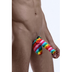 Cache-sexe multicolore Couleurs vives pour une ambiance délirante.