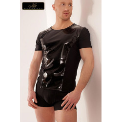tee shirt homme lycra doux vinyle brillant torse