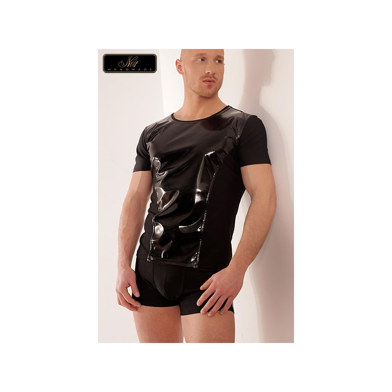 tee shirt homme lycra doux vinyle brillant torse