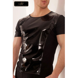 tee shirt lycra vinyle brillant look viril classe