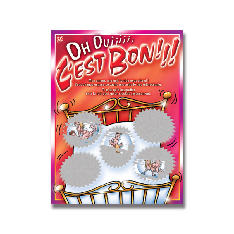 Carte à gratter Oh oui c'est bon les frissons cadeau original pour moments intimes